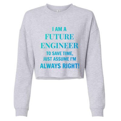 Funny Gift Idea Future Engineer Engineering Major Gift Cropped Pullover Crew