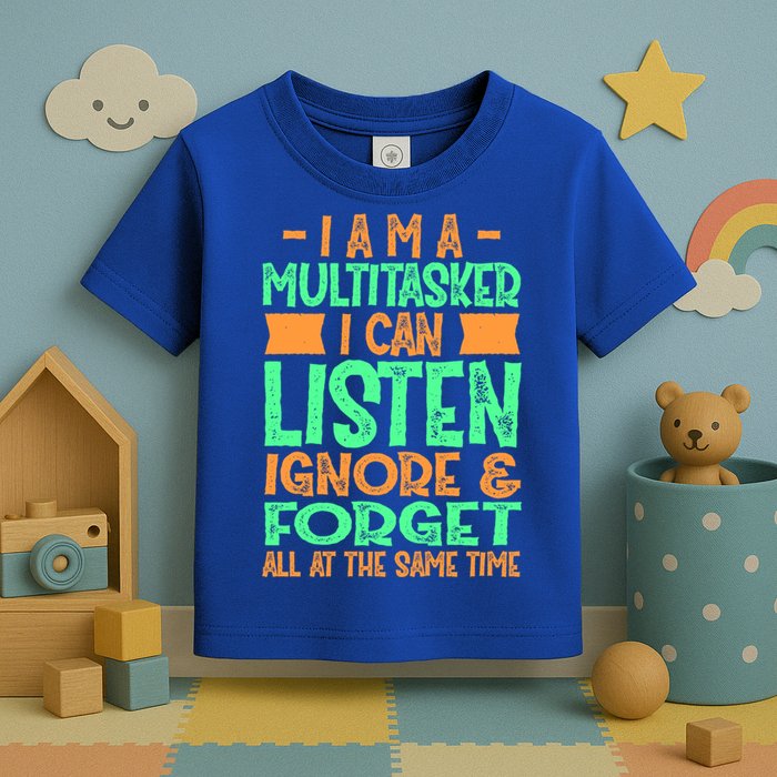 Fun Gift I Am A Multitasker I Can Listen And Forget Gift Toddler T-Shirt