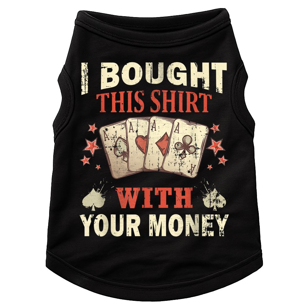 Funny Gambling I Poker Card Player Gaming Icon Tee Doggie Tank