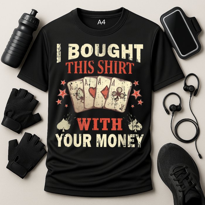 Funny Gambling I Poker Card Player Gaming Icon Tee Performance Shirt