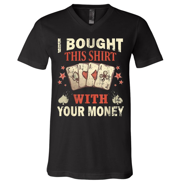 Funny Gambling I Poker Card Player Gaming Icon Tee V-Neck T-Shirt