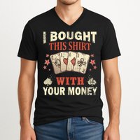 Funny Gambling I Poker Card Player Gaming Icon Tee V-Neck T-Shirt