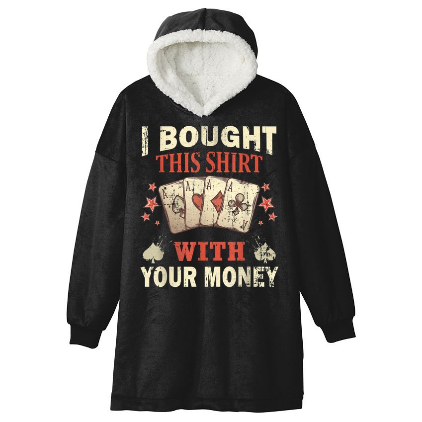 Funny Gambling I Poker Card Player Gaming Icon Tee Hooded Wearable Blanket