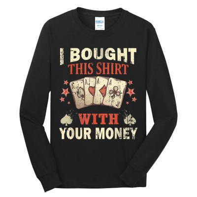 Funny Gambling I Poker Card Player Gaming Icon Tee Tall Long Sleeve T-Shirt