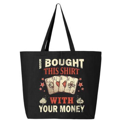 Funny Gambling I Poker Card Player Gaming Icon Tee 25L Jumbo Tote