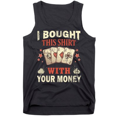 Funny Gambling I Poker Card Player Gaming Icon Tee Tank Top