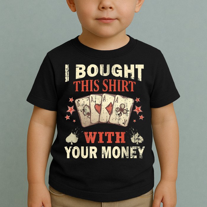 Funny Gambling I Poker Card Player Gaming Icon Tee Toddler T-Shirt
