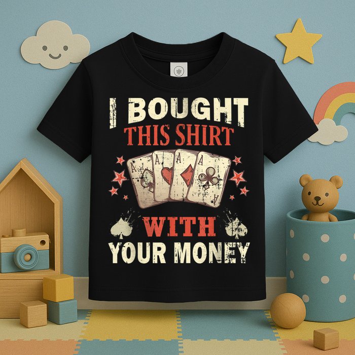 Funny Gambling I Poker Card Player Gaming Icon Tee Toddler T-Shirt