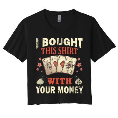 Funny Gambling I Poker Card Player Gaming Icon Tee Crop Top