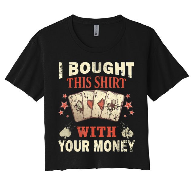 Funny Gambling I Poker Card Player Gaming Icon Tee Crop Top