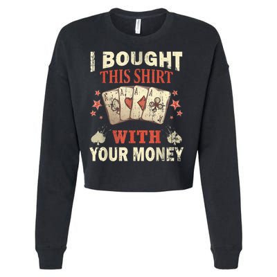 Funny Gambling I Poker Card Player Gaming Icon Tee Cropped Pullover Crew