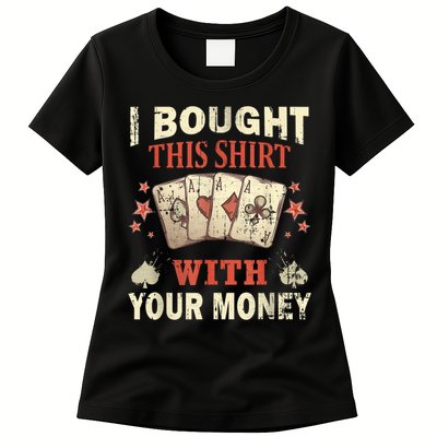 Funny Gambling I Poker Card Player Gaming Icon Tee Womens T-Shirt