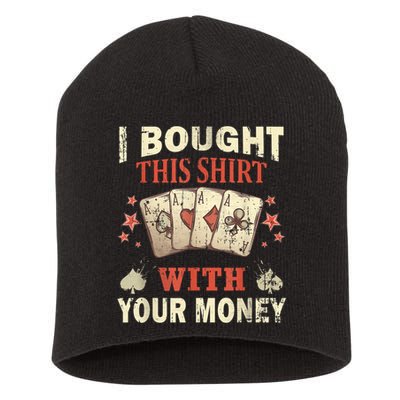 Funny Gambling I Poker Card Player Gaming Icon Tee Short Acrylic Beanie