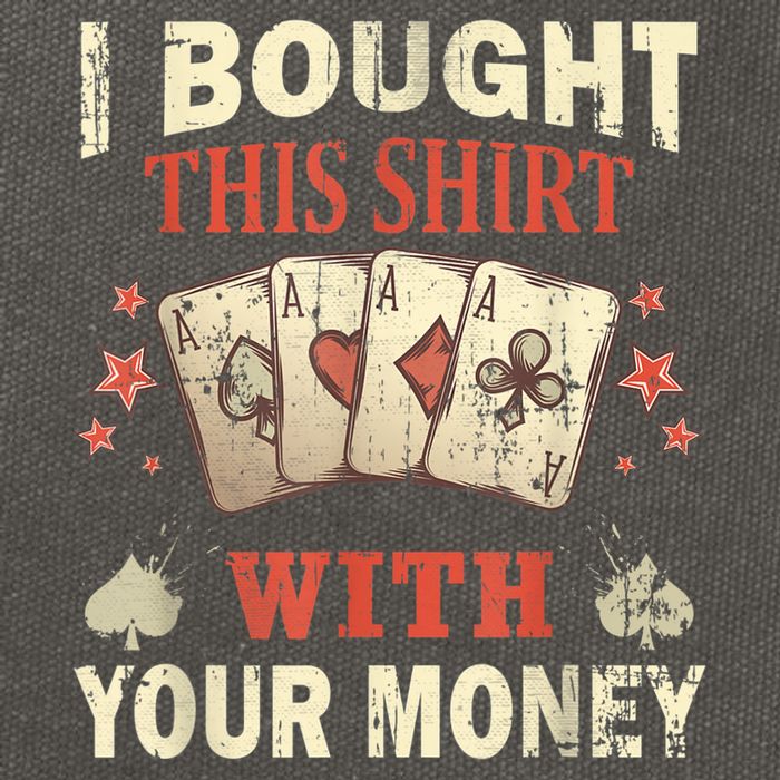 Funny Gambling I Poker Card Player Gaming Icon Tee Cotton Canvas Backpack