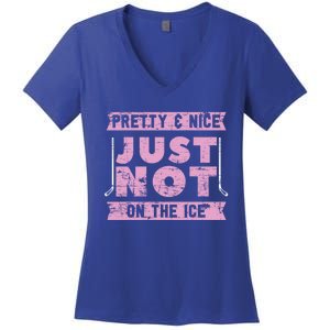 Funny Goalie Ice Hockey Player Ice Hockey Gift Women's V-Neck T-Shirt