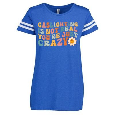 Funny Gaslighting Is Not Real You're Just Crazy Retro Groovy Enza Ladies Jersey Football T-Shirt