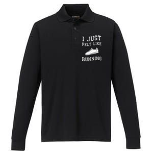 Forrest Gump I Just Felt Like Running Quote Performance Long Sleeve Polo