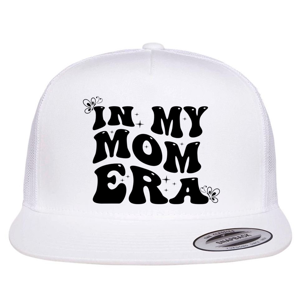 Funny Groovy In My Mom Era Flat Bill Trucker Hat