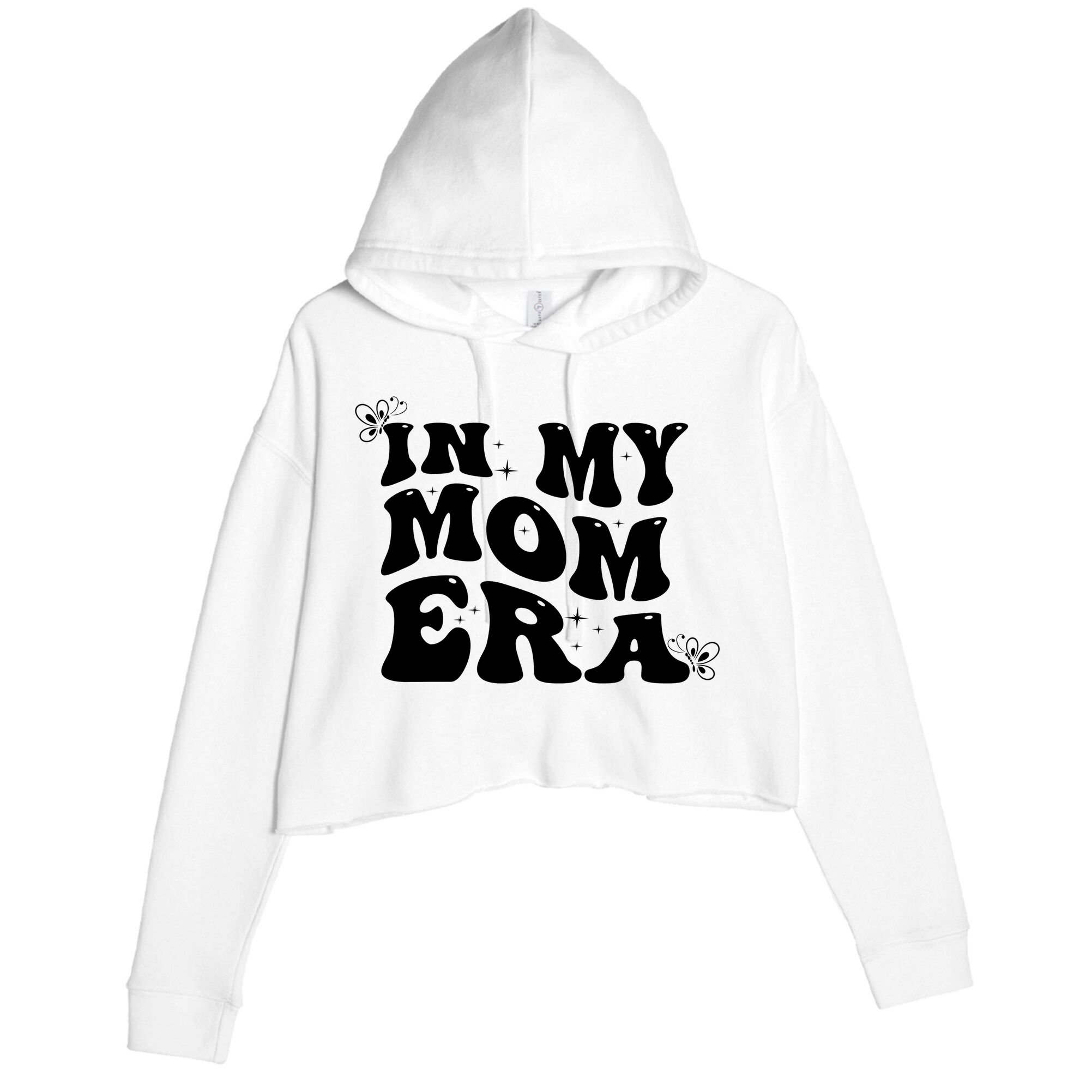 Funny Groovy In My Mom Era Crop Fleece Hoodie