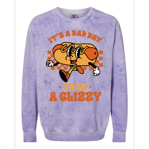 Funny Groovy ItS A Bad Day To Be A Glizzy Hot Dog Humor Colorblast Crewneck Sweatshirt