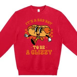 Funny Groovy ItS A Bad Day To Be A Glizzy Hot Dog Humor Premium Crewneck Sweatshirt