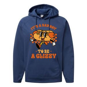 Funny Groovy ItS A Bad Day To Be A Glizzy Hot Dog Humor Performance Fleece Hoodie