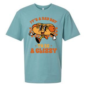 Funny Groovy ItS A Bad Day To Be A Glizzy Hot Dog Humor Sueded Cloud Jersey T-Shirt