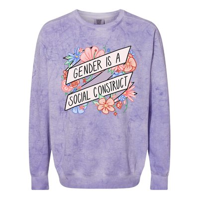 Floral Gender Is A Social Construct Colorblast Crewneck Sweatshirt