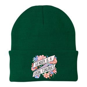 Floral Gender Is A Social Construct Knit Cap Winter Beanie