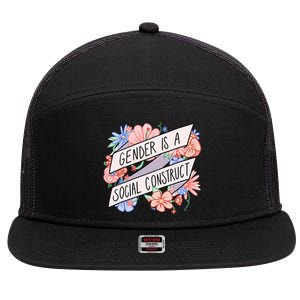 Floral Gender Is A Social Construct 7 Panel Mesh Trucker Snapback Hat