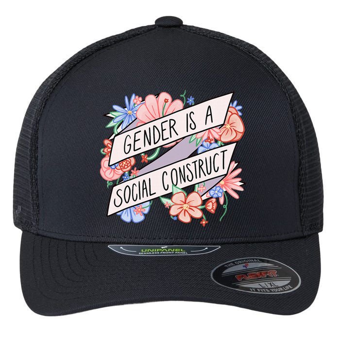 Floral Gender Is A Social Construct Flexfit Unipanel Trucker Cap