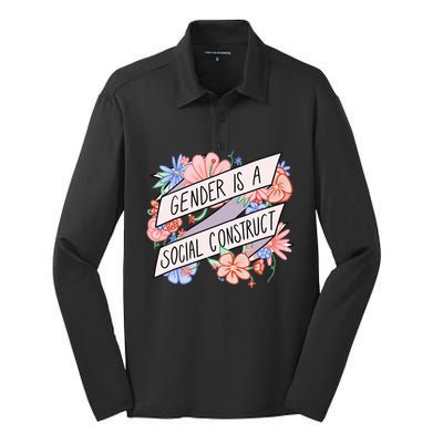 Floral Gender Is A Social Construct Silk Touch Performance Long Sleeve Polo