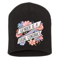 Floral Gender Is A Social Construct Short Acrylic Beanie