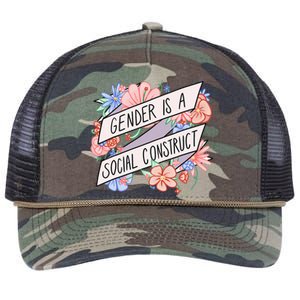 Floral Gender Is A Social Construct Retro Rope Trucker Hat Cap