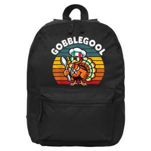 Funny Gobblegool Italian Gobble Turkey Day Fall Thanksgiving 16 in Basic Backpack