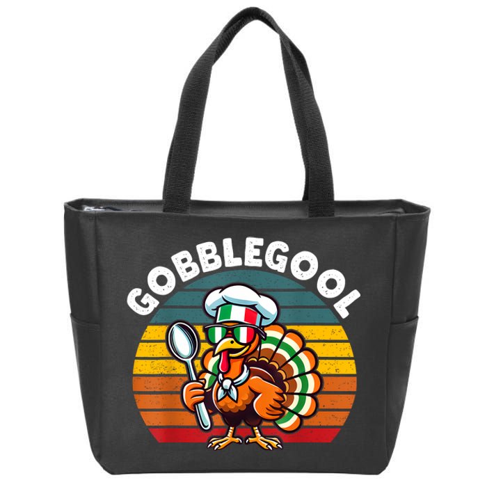 Funny Gobblegool Italian Gobble Turkey Day Fall Thanksgiving Zip Tote Bag