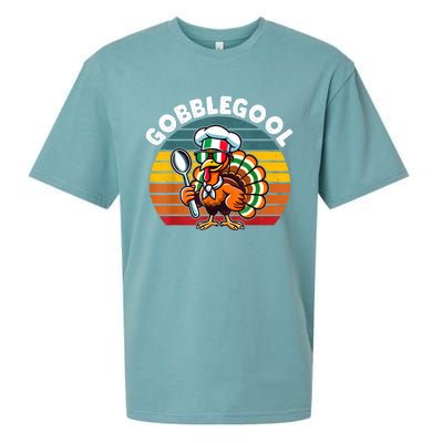 Funny Gobblegool Italian Gobble Turkey Day Fall Thanksgiving Sueded Cloud Jersey T-Shirt