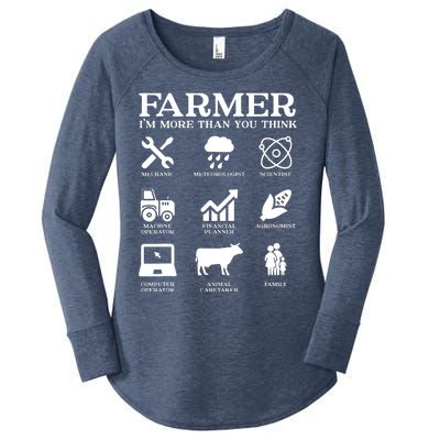 Farmer Gift Idea Farming Agriculture Patriotic Farmer Women's Perfect Tri Tunic Long Sleeve Shirt