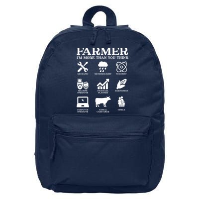 Farmer Gift Idea Farming Agriculture Patriotic Farmer 16 in Basic Backpack