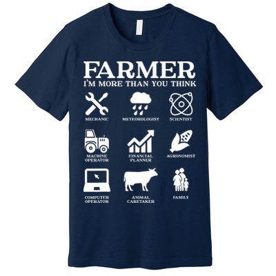 Farmer Gift Idea Farming Agriculture Patriotic Farmer Premium T-Shirt