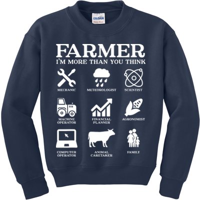 Farmer Gift Idea Farming Agriculture Patriotic Farmer Kids Sweatshirt
