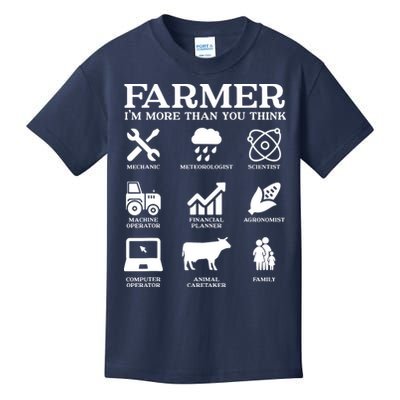 Farmer Gift Idea Farming Agriculture Patriotic Farmer Kids T-Shirt