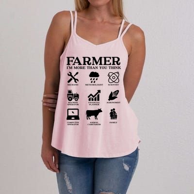 Farmer Gift Idea Farming Agriculture Patriotic Farmer Women's Strappy Tank