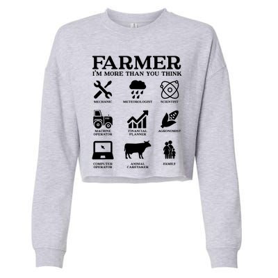 Farmer Gift Idea Farming Agriculture Patriotic Farmer Cropped Pullover Crew