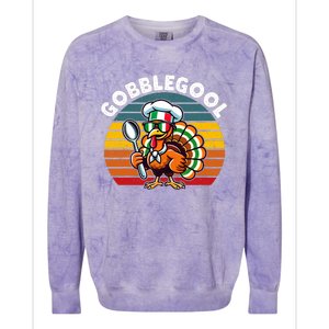 Funny Gobblegool Italian Gobble Turkey Day Fall Thanksgiving Colorblast Crewneck Sweatshirt