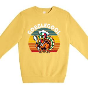 Funny Gobblegool Italian Gobble Turkey Day Fall Thanksgiving Premium Crewneck Sweatshirt