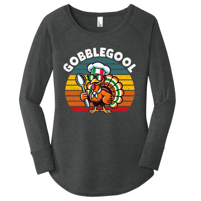 Funny Gobblegool Italian Gobble Turkey Day Fall Thanksgiving Women's Perfect Tri Tunic Long Sleeve Shirt