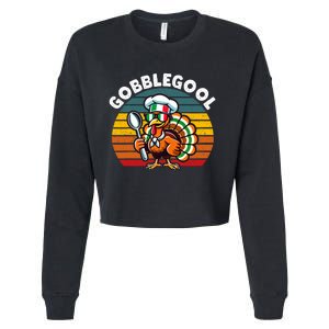 Funny Gobblegool Italian Gobble Turkey Day Fall Thanksgiving Cropped Pullover Crew