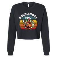 Funny Gobblegool Italian Gobble Turkey Day Fall Thanksgiving Cropped Pullover Crew