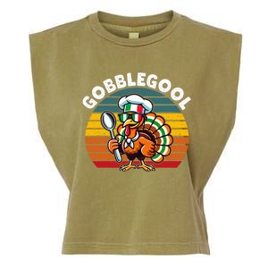 Funny Gobblegool Italian Gobble Turkey Day Fall Thanksgiving Garment-Dyed Women's Muscle Tee